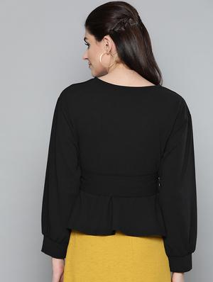 long sleeved corset belted top - 16962235 - Standard Image - 3