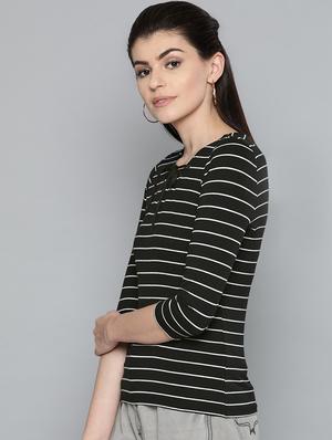 tie up neck striped top - 16962252 - Standard Image - 2