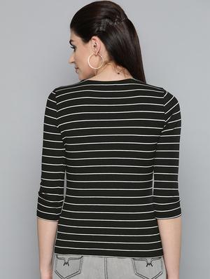 tie up neck striped top - 16962252 - Standard Image - 3