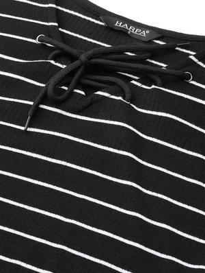 tie up neck striped top - 16962252 - Standard Image - 4
