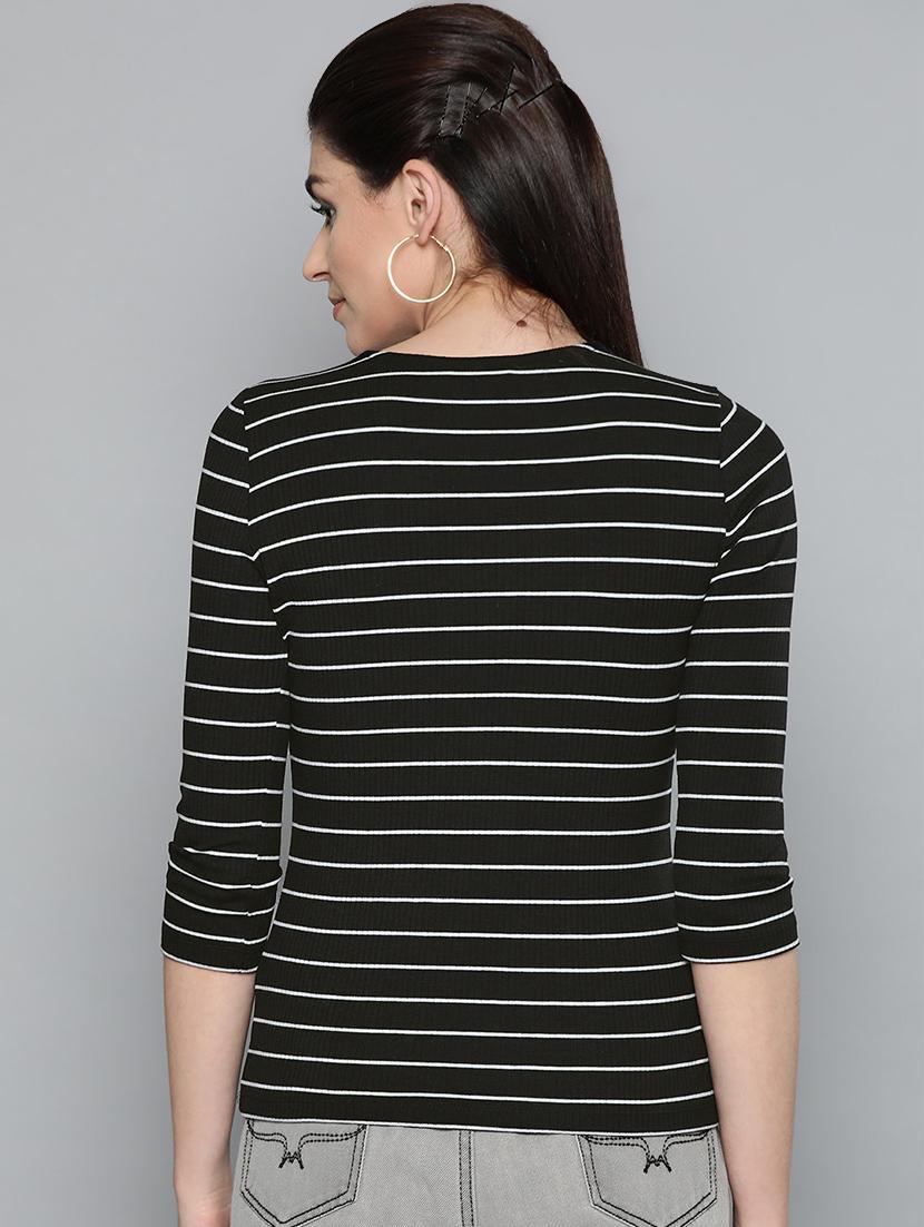 tie up neck striped top - 16962252 - Zoom Image - 3