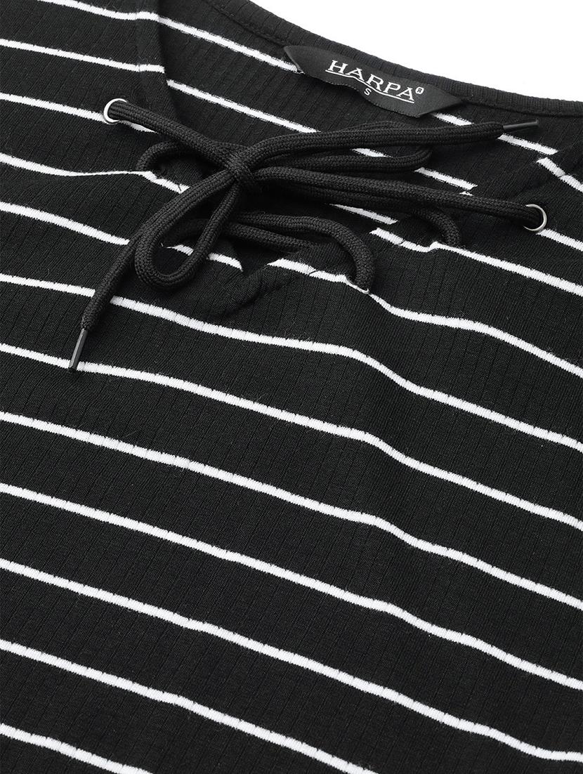 tie up neck striped top - 16962252 - Zoom Image - 4