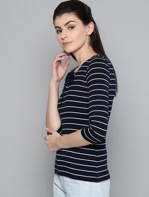 tie up neck striped top - 16962253 - Standard Image - 2