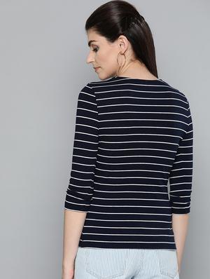 tie up neck striped top - 16962253 - Standard Image - 3