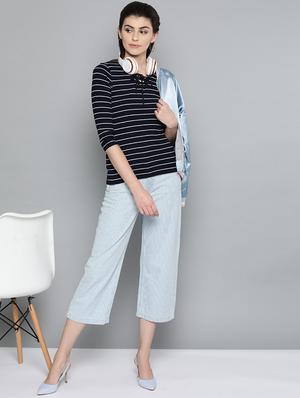 tie up neck striped top - 16962253 - Standard Image - 4