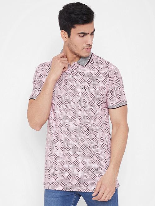 pink printed polo t-shirt - 16962563 - Standard Image - 1