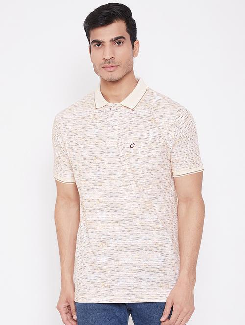 beige printed polo t-shirt - 16962565 - Standard Image - 1