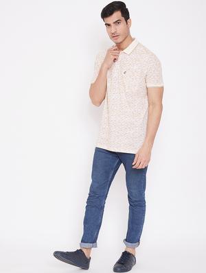 beige printed polo t-shirt - 16962565 - Standard Image - 4