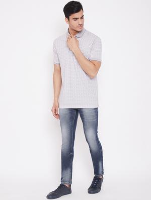 grey printed polo t-shirt - 16962569 - Standard Image - 4
