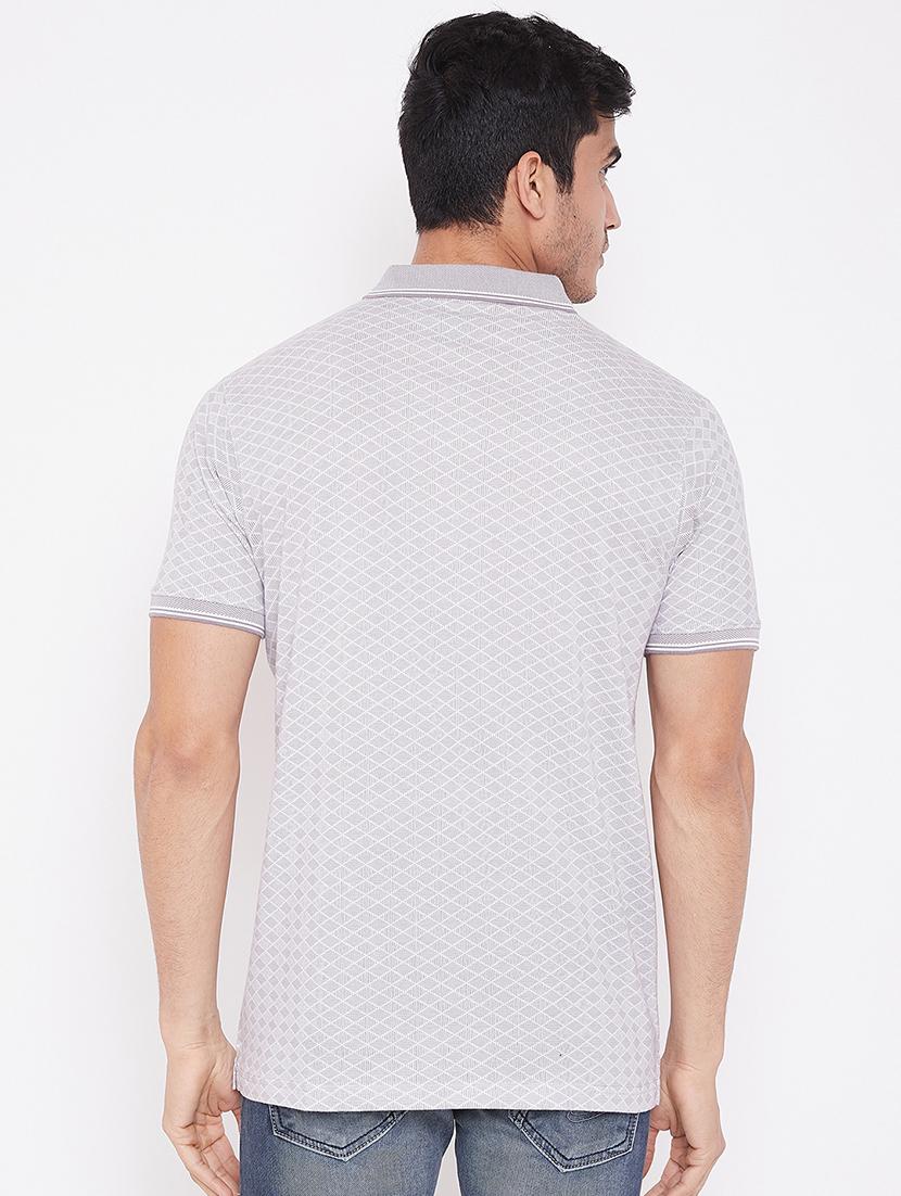 grey printed polo t-shirt - 16962569 - Zoom Image - 3