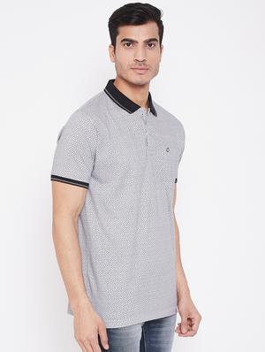 grey printed polo t-shirt - 16962572 - Standard Image - 2