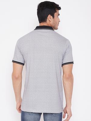grey printed polo t-shirt - 16962572 - Standard Image - 3
