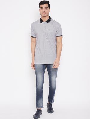 grey printed polo t-shirt - 16962572 - Standard Image - 4