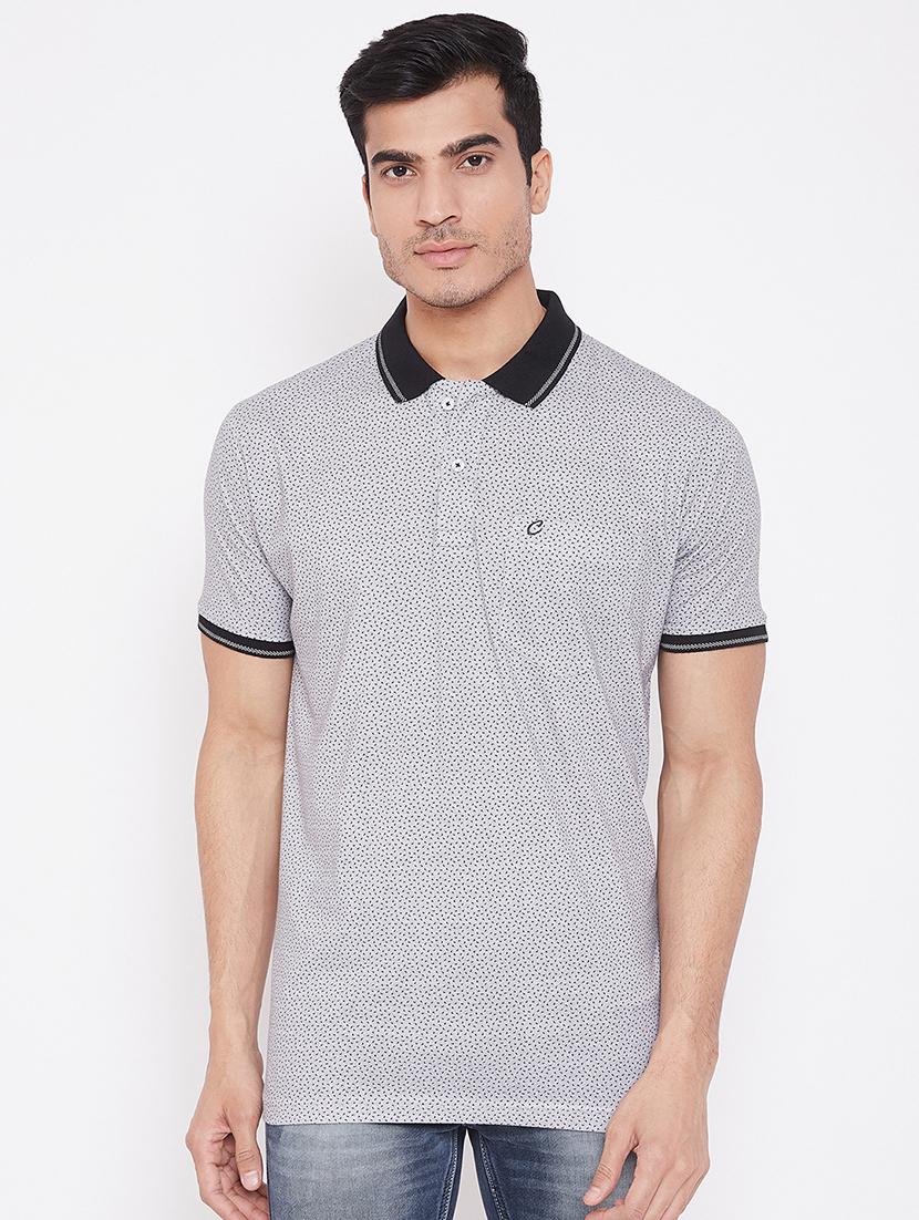 grey printed polo t-shirt - 16962572 - Zoom Image - 1