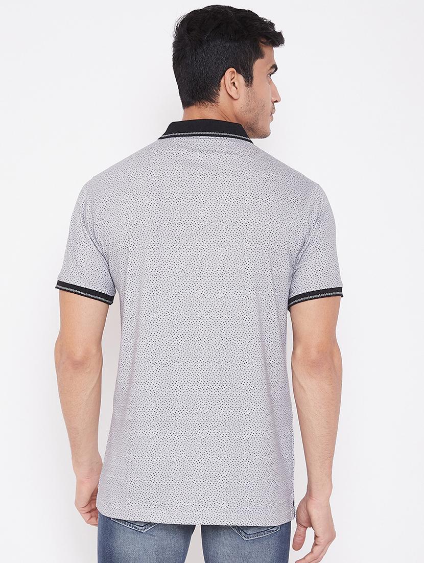 grey printed polo t-shirt - 16962572 - Zoom Image - 3