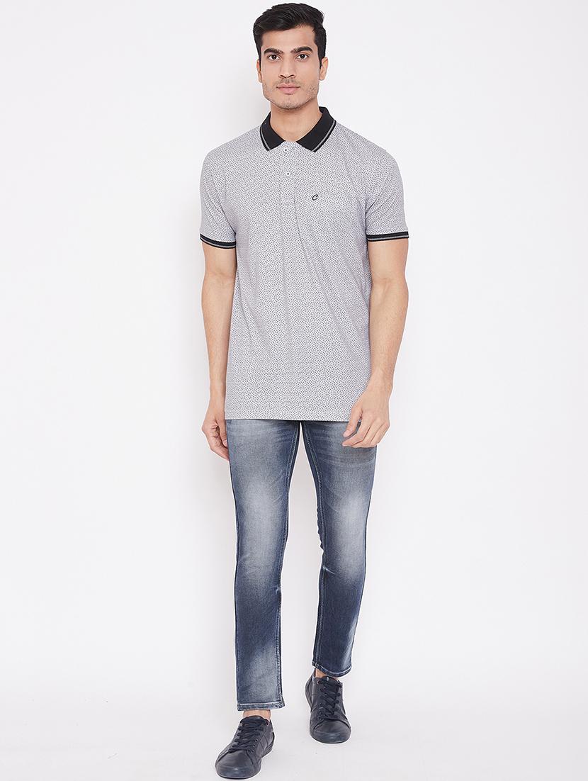 grey printed polo t-shirt - 16962572 - Zoom Image - 4