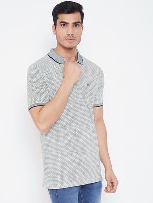 grey printed polo t-shirt - 16962573 - Standard Image - 2