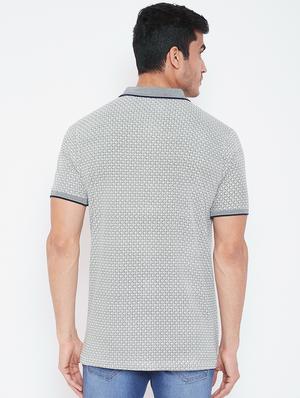 grey printed polo t-shirt - 16962573 - Standard Image - 3