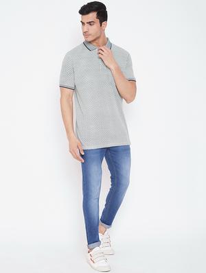 grey printed polo t-shirt - 16962573 - Standard Image - 4