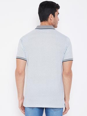 light blue printed polo t-shirt - 16962574 - Standard Image - 3