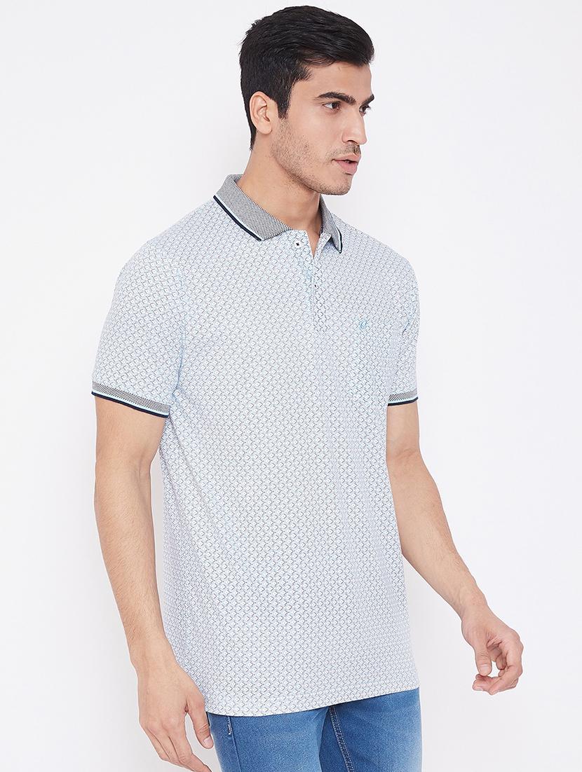 light blue printed polo t-shirt - 16962574 - Zoom Image - 2