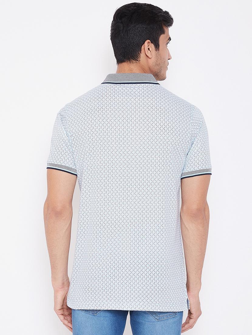 light blue printed polo t-shirt - 16962574 - Zoom Image - 3