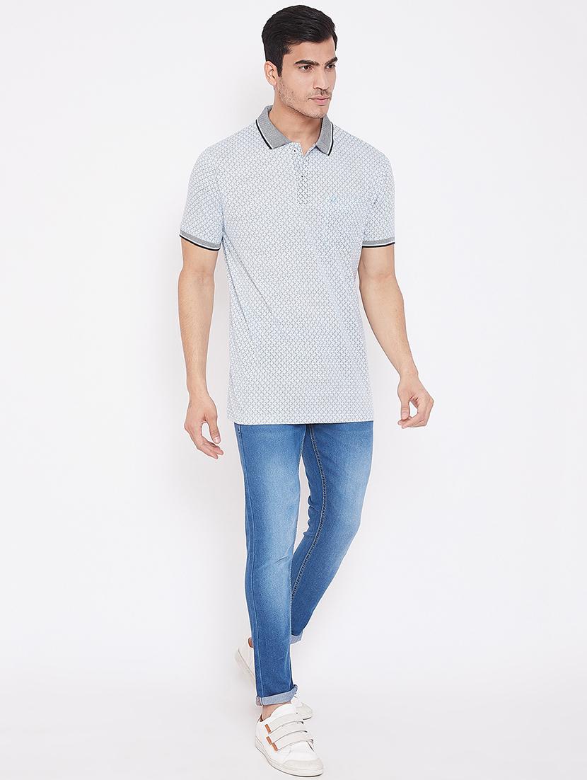 light blue printed polo t-shirt - 16962574 - Zoom Image - 4