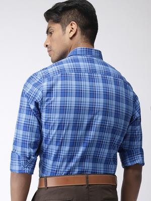 blue checkered casual shirt - 16962615 - Standard Image - 3