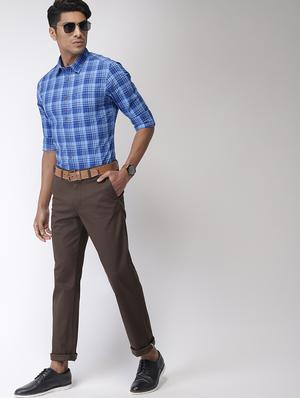 blue checkered casual shirt - 16962615 - Standard Image - 4