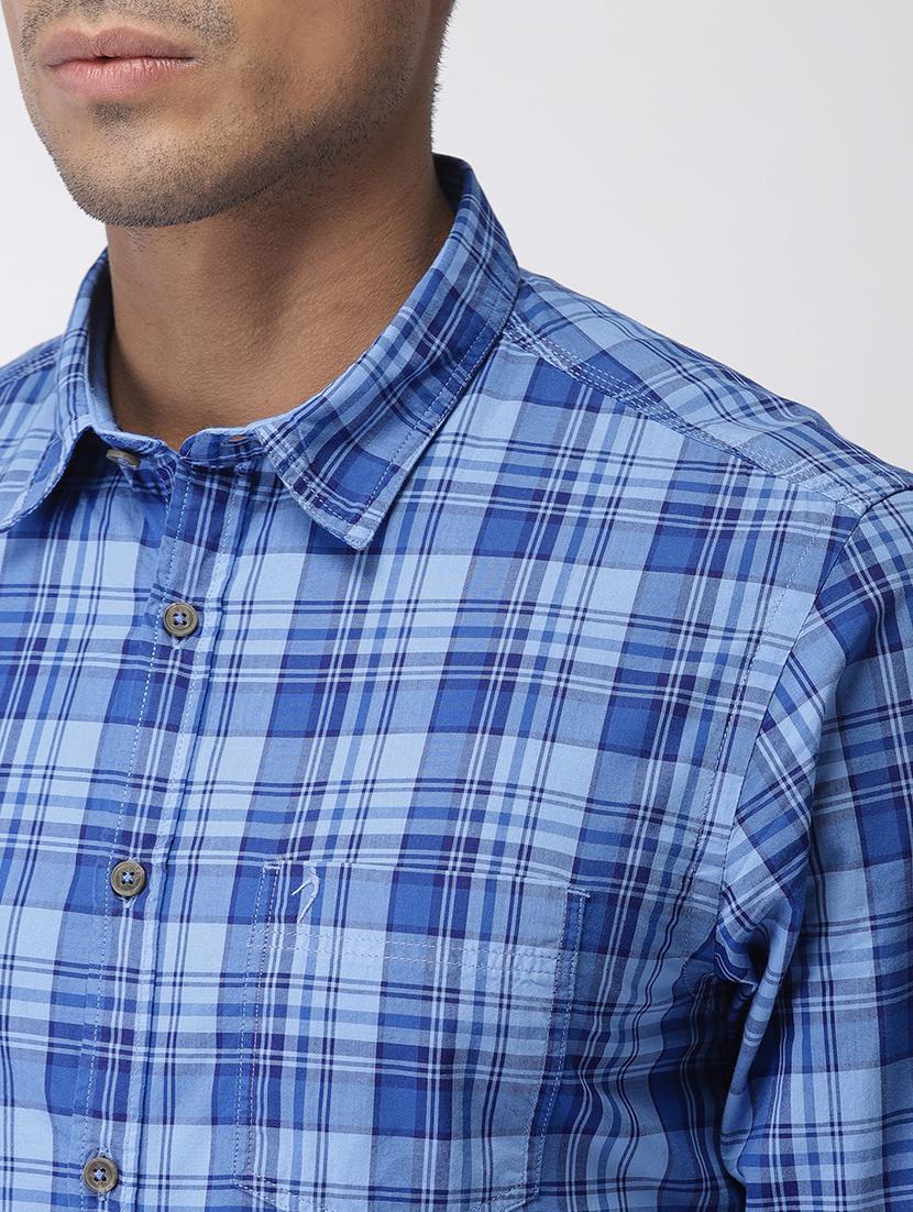 blue checkered casual shirt - 16962615 - Zoom Image - 5
