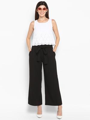 tie up waist solid palazzo - 16962634 - Standard Image - 4