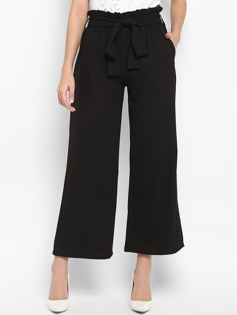 tie up waist solid palazzo - 16962634 - Zoom Image - 1