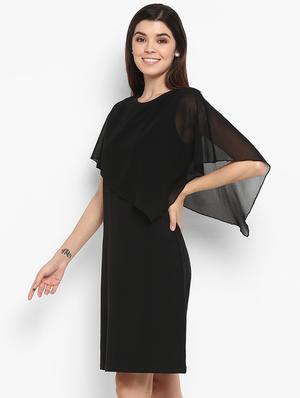 cape sleeved layered dress - 16962639 - Standard Image - 2