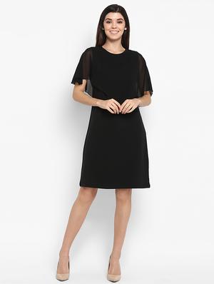 cape sleeved layered dress - 16962639 - Standard Image - 4
