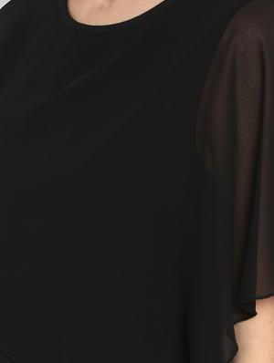 cape sleeved layered dress - 16962639 - Standard Image - 5