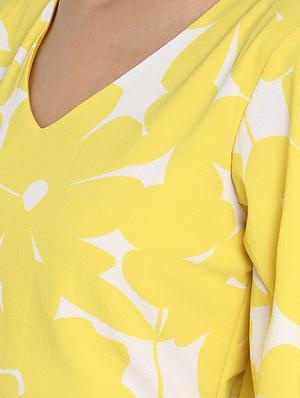 yellow tie front a-line dress - 16962641 - Standard Image - 4