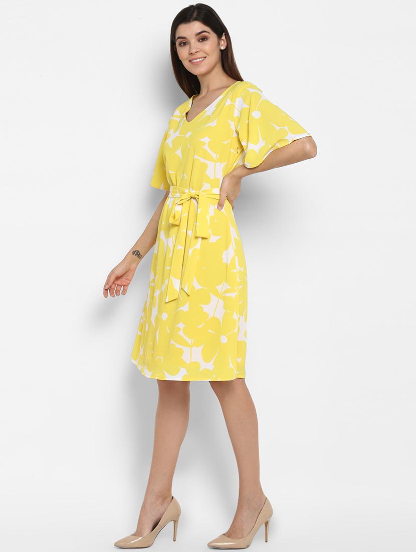 yellow tie front a-line dress - 16962641 - Zoom Image - 2