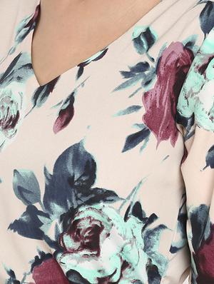 tie front floral a-line dress - 16962642 - Standard Image - 4