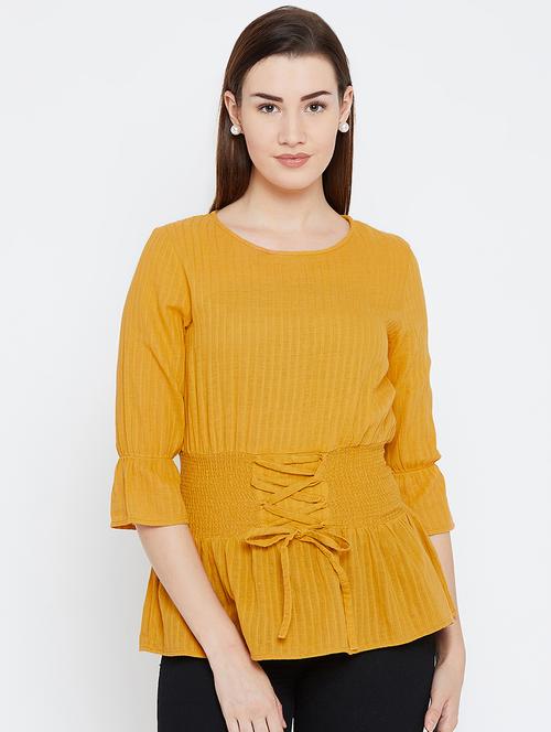 lace up detail a-line top - 16962668 - Standard Image - 1