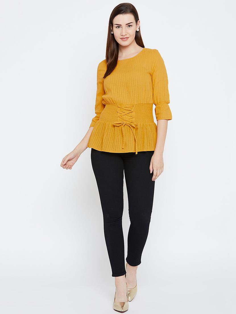 lace up detail a-line top - 16962668 - Zoom Image - 4