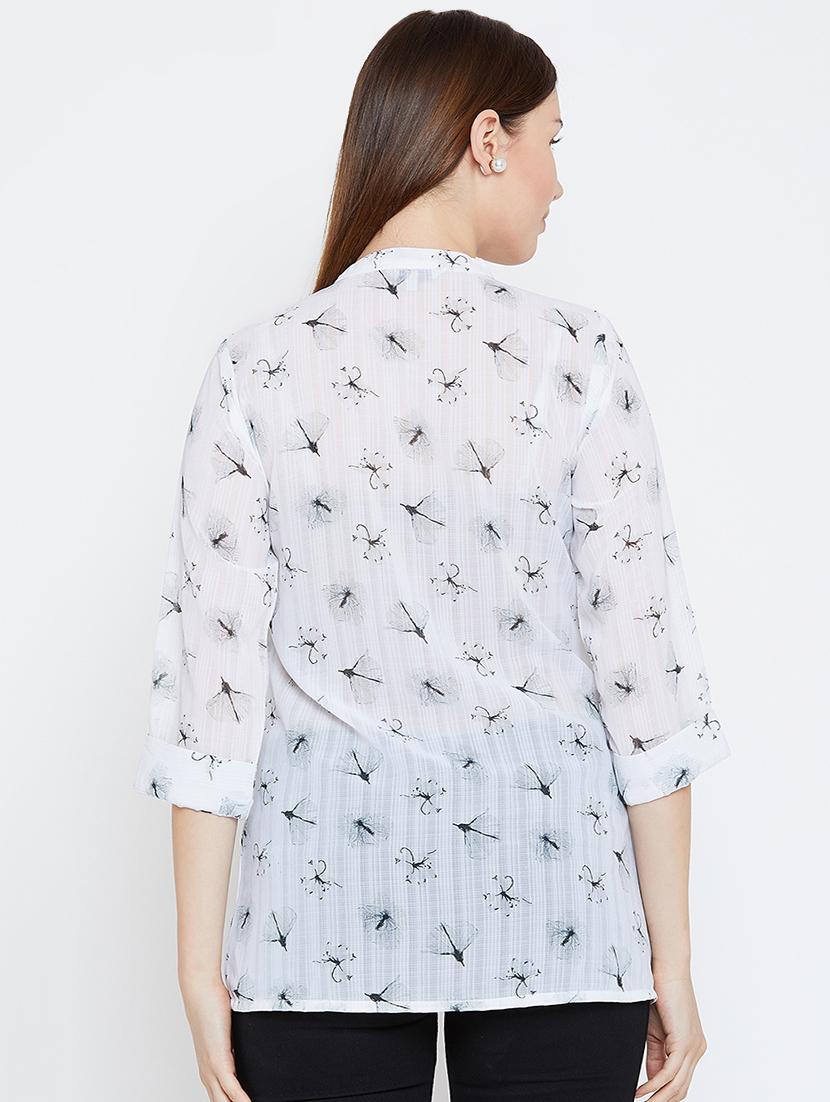mandarin neck floral top - 16962669 - Zoom Image - 3