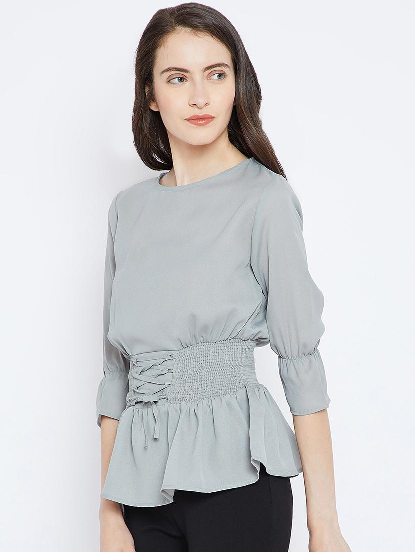 mandarin neck floral top - 16962670 - Zoom Image - 2