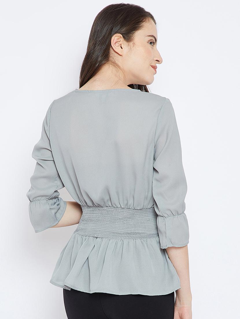 mandarin neck floral top - 16962670 - Zoom Image - 3