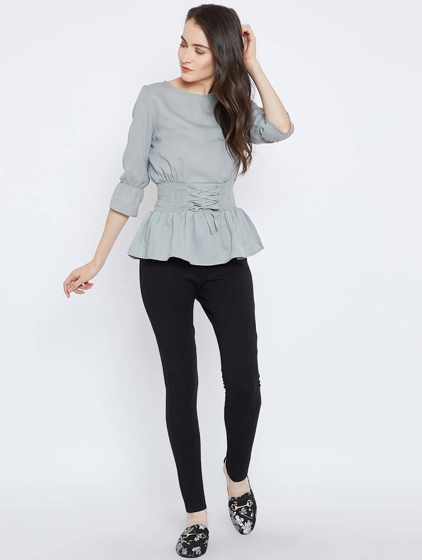 mandarin neck floral top - 16962670 - Zoom Image - 4