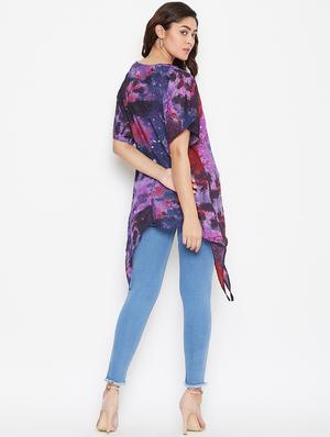 galaxy print asymmetric tunic - 16962673 - Standard Image - 3