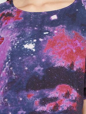 galaxy print asymmetric tunic - 16962673 - Standard Image - 4