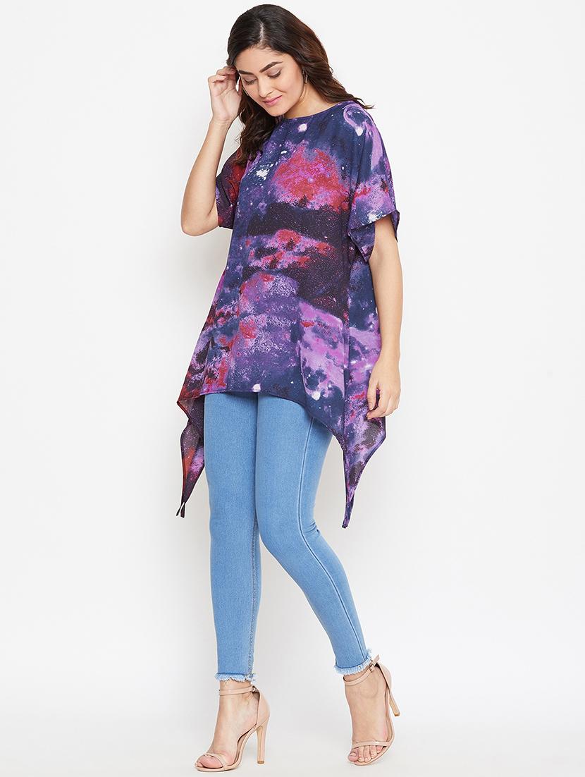 galaxy print asymmetric tunic - 16962673 - Zoom Image - 2
