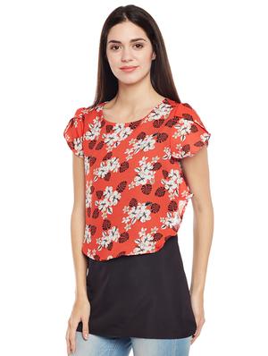 round neck floral panel tunic - 16962674 - Standard Image - 2