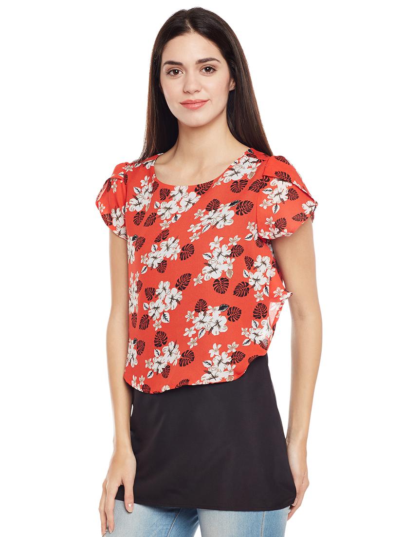 round neck floral panel tunic - 16962674 - Zoom Image - 2