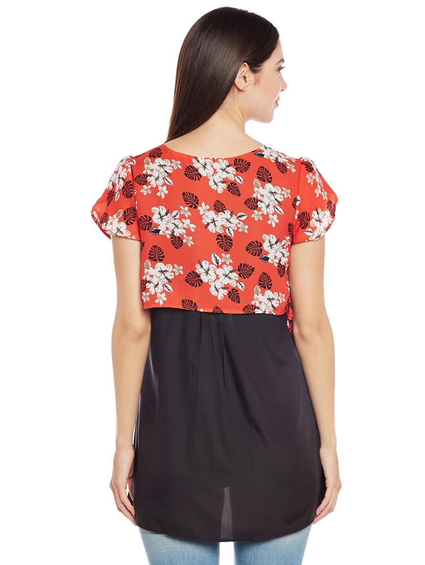 round neck floral panel tunic - 16962674 - Zoom Image - 3